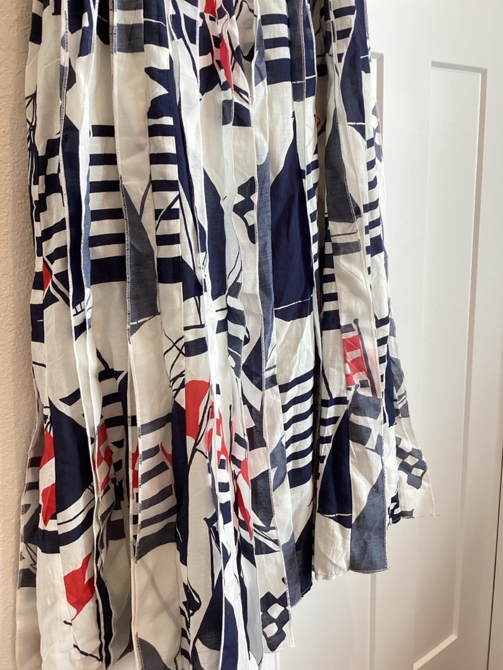 ⛵️Anthropologie Piped Midi Skirt Maeve New Medium Petite Novelty Sailboat Navy - Picture 11 of 14